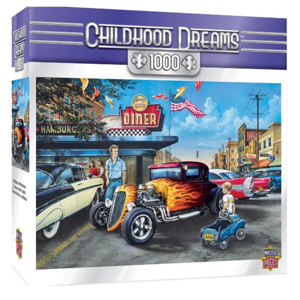 Childhood Dreams Masterpieces Hot Rods and Milkshakes 1000 Piece Puzzle NIB NWT